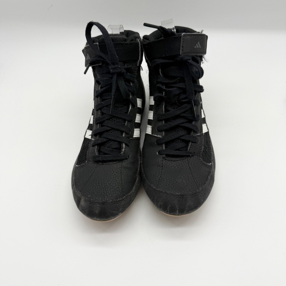 Adidas HVC Wrestling Shoes Kids 5.5 Black‎ White AQ3327 Combat Mat Sneakers